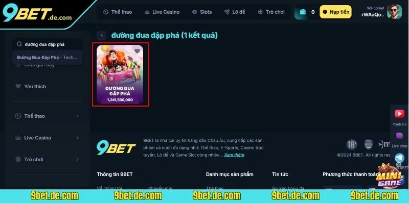 Đường đu đập phá game slot mới vị, độc đáo tại 9BET 