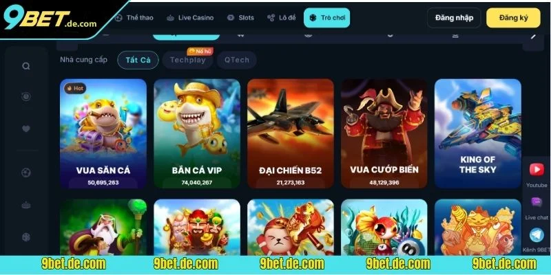 Sảnh bắn cá 9BET thu hút đông đảo hội viên tham gia